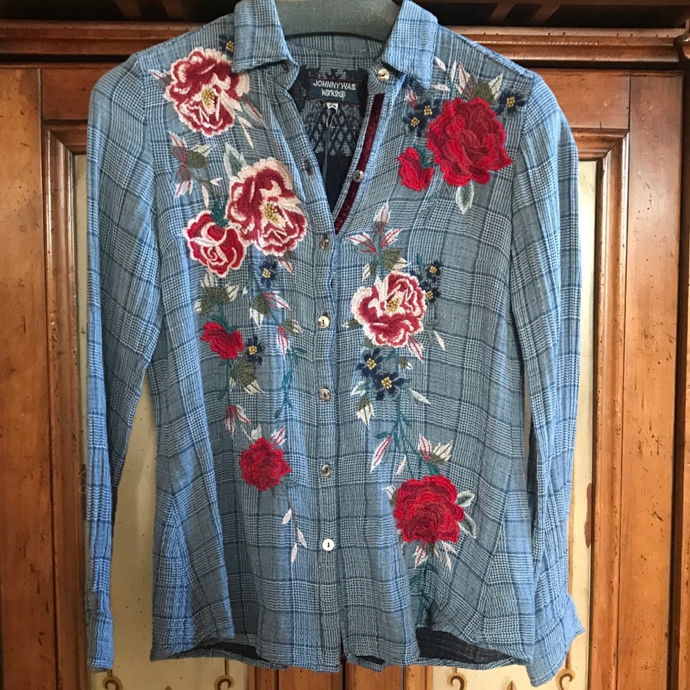 Johnny Was Mica Button Back Top